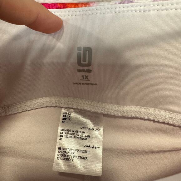 Ideology Plus Size Pink Purple Orange Tie Dye Ruffle Active Skort Size 1X - Picture 5 of 8